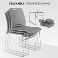 thumbnail image 3 of VINGLI Stacking Chairs Set of 5 Stackable Office Chairs with Metal Sled Base, Ergonomic Plastic Seat, Stacking Chairs for Waiting Room Break Room Banquet Guest, Black, 3 of 6