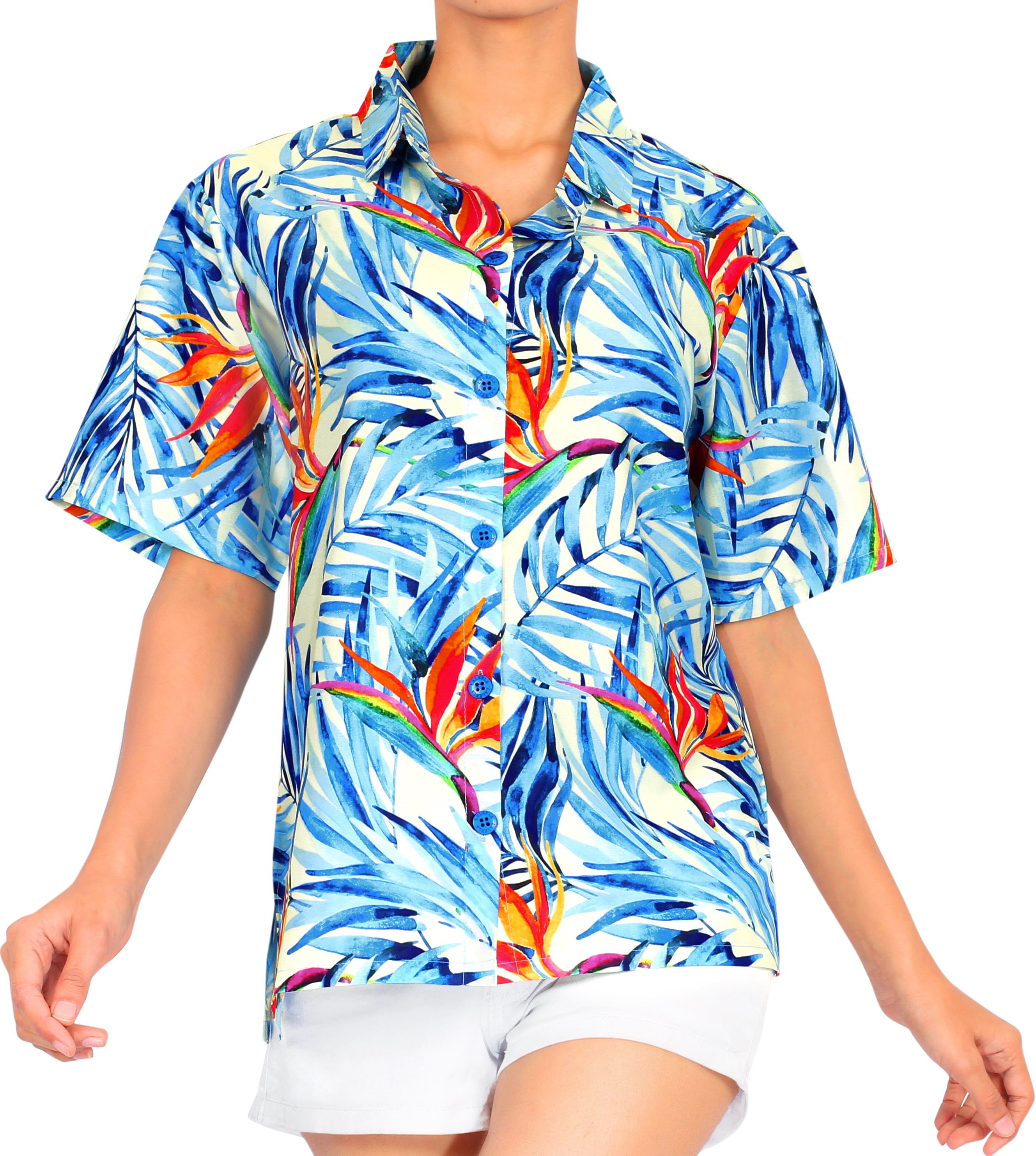 LA LEELA LA LEELA Women's Outwear Regular Fit Hawaiian Shirts For