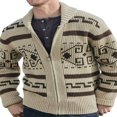 thumbnail image 1 of Men Winter Zipper Sweaters Geometric Print Long Sleeve Knit Cardigan Casual Knitted Jumpers Fall Sweater Jackets, 1 of 7