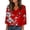 #82-Red, variant on Craaazy Women's V-Neck 3/4 Sleeve Satin Tops Gifts