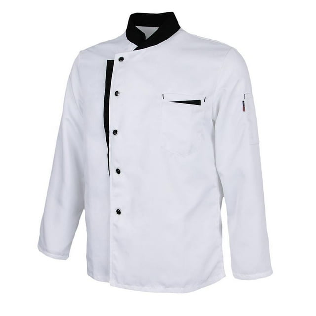 fastboy Veste de Chef à Manches Longues, Uniforme de Cuisine pour Serveurs d'Hôtel, Blanc 3TG