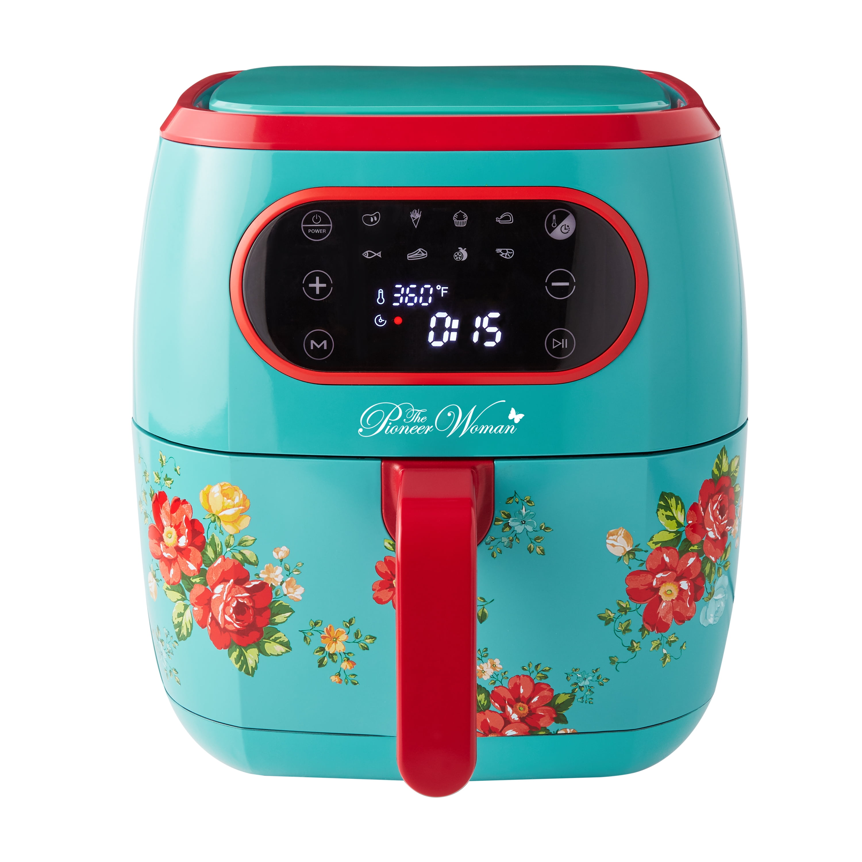 The Pioneer Woman Vintage Floral 6.3 Quart Air Fryer with LED Screen, 13.46″