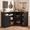 White, variant on Nordee Farmhouse L-Shaped Corner Pantry Cabinet with Charging Station, 2-Tier Lazy Susan Turntable & Adjustable Shelves for Kitchen, Dining Room, Living Room, Black