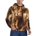 thumbnail image 2 of Honeii Cute Calf Butterflies A Pattern Mens Hoodies Men's Loose Sleeve Sweatshirt,Pullover Hooded Sweatshirt for Men,Essentials Hoodie-Medium, 2 of 7