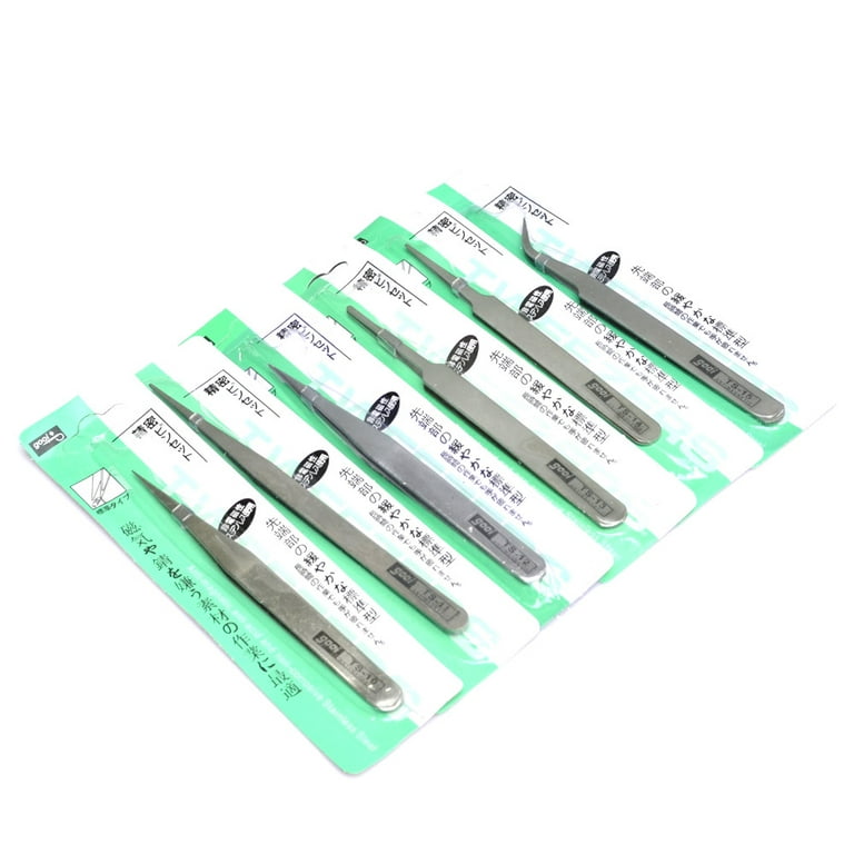 BE-TOOL Precision Tweezers with Fine Tip for Eyelash Jewelry Chip Stainless  Steel Silver 6 Choice 