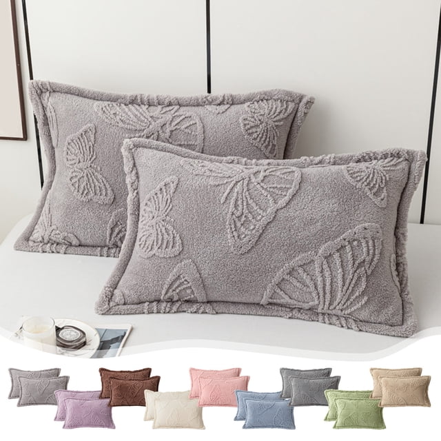 Juego de fundas de almohada de terciopelo de doble cara, fundas de almohada de terciopelo leche engrosado y suave para dormir