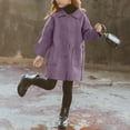 thumbnail image 5 of NAISIBABY Girls Woolen Coat, Classic Lapel Button Up Long Sleeve Fall Winter Fashion Windbreaker Jacket Purple 4T, 5 of 9