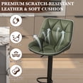 thumbnail image 5 of Hawsaiy Bar Stools Set of 2, Adjustable Swivel Counter Height Bar Stools with Back, Upholstered Modern Barstools with Diamond Stitching, Green, 5 of 11