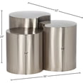 thumbnail image 3 of Meridian Furniture Dimple 3 Piece Silver Iron Metal End Table, 3 of 4