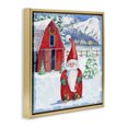 thumbnail image 2 of Stupell Industries Farmhouse Frosty Barn Gnome Gold Floating Frame Canvas Art, 25 x 25, by Paul Brent, 2 of 8