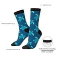 thumbnail image 4 of Rateoe Cute Turtle for Women Casual Calf Socks - Cute Crew Socks - Thin Soft Above Ankle Socks Size 5-11, 4 of 6