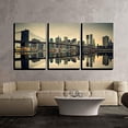 thumbnail image 2 of wall26 - 3 Piece Canvas Wall Art - Brooklyn Bridge and Manhattan at Dusk, New York City - Modern Home Art Stretched and Framed Ready to Hang - 16"x24"x3 Panels, 2 of 4