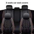 thumbnail image 3 of FANOTEK Car Seat Covers Universal Fit for Most SUV Sedan, Waterproof Faux Leather Automotive Front Rear Cushion Protectors Coffee, 3 of 14