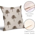 thumbnail image 3 of Brown Palm Tree Pillow Covers 18X18 InchTropical Coconut Trees Coastal Plants Decorative Pillow Cases Set of 2 Summer Retro Cotton Linen Throw Pillows Home Decor for Sofa Couch Cushion Outdoor, 3 of 6