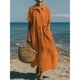 thumbnail image 1 of TaTaai Women's Spring Summer Maxi Dress Crew Neck Short Sleeve Solid Color Loose Fit Ankle Length Shift Dress Soft Stretchy Gift, 1 of 3