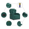 thumbnail image 5 of vidaXL Electric Massage Recliner Chair Dark Green Fabric, 5 of 9