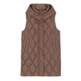 thumbnail image 5 of Niaviben Long Puffer Vest Women Hooded Vest Plus Size Puffer Vest Womens Long Vest Womens Jacket Women Puffer Jacket Womens Winter Coats Coffee 3XL, 5 of 6