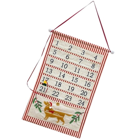 Zorvai Christmas Advent Calendar with 24 Pockets WallHang1ngFabric Advent Calendar