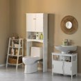 thumbnail image 4 of White Over the Toilet Standing Cabinet Organizer for Bathroom with Open Shelf, 4 of 7