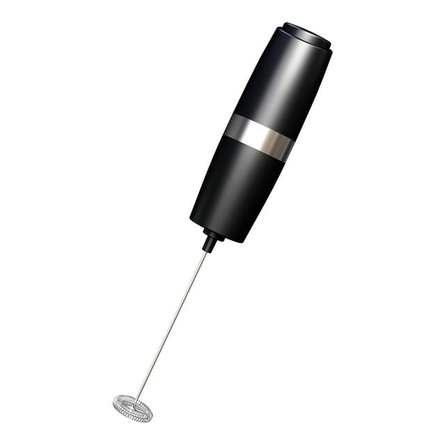 Batidor de leche portátil para chocolate caliente y capuchino, aparato de cocina negro