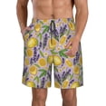 thumbnail image 2 of Uemuo Lavender Flowers Pattern Men's Swim Trunks Hawaiian Beach Bathing Suit Swimsuits Beach Quick-Dry Shorts with Pockets-XX-Large, 2 of 9