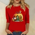 thumbnail image 2 of Wiyuqeen Gobble Til You Wobble T-Shirt Womens Crewneck 3/4 Sleeve Thanksgiving Tops Plus Size Fall Graphic Tees Womens Gifts, 2 of 5