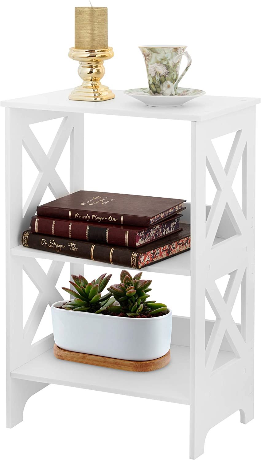 White Storage Shelves unit Self Standing Great for books and More
