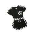thumbnail image 2 of Musuos Baby Boys Girls 2 Piece Outfits 0-3 Years Plaid Patchwork Short Sleeve T-Shirt and Elastic Shorts Set Toddler Summer Clothes, 2 of 10