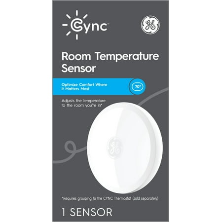 GE CYNC Smart Temperature Sensor, Thermostat Sensor, Humidity Sensor, Works with CYNC Smart Thermostat (Sold Separately), Set Schedules in CYNC App (1 Pack)