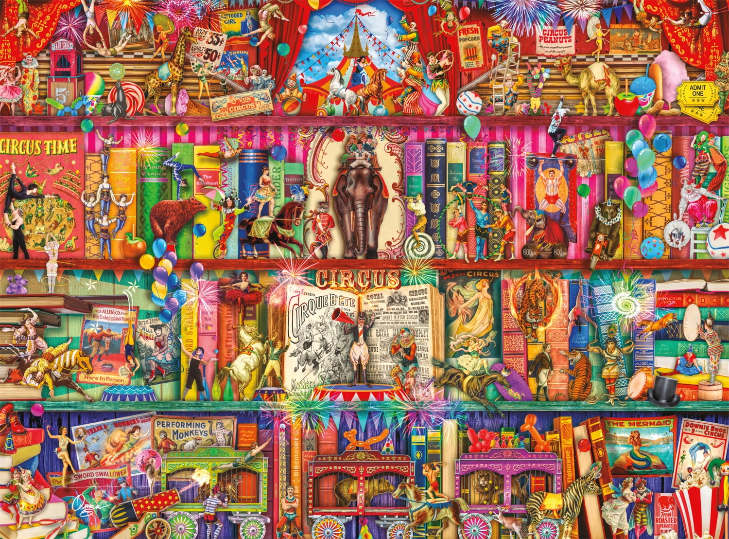 Buffalo Games Circus Extravaganza 1000-Piece 26.75 x 19.75-Inch Interlocking Jigsaw Puzzle for Adults Ages 14+