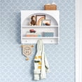 thumbnail image 2 of RiverRidge Kids Curve Appeal Arched Wall Bookshelf Storage with 3 Hooks - White, 2 of 6