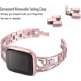 thumbnail image 2 of REQO Stainless Steel Bands Compatible with Fitbit Versa 2/Versa Lite/Versa for Women, Luxurious Bling Bracelet with Rhinestone Metal Wristbands, 2 of 7
