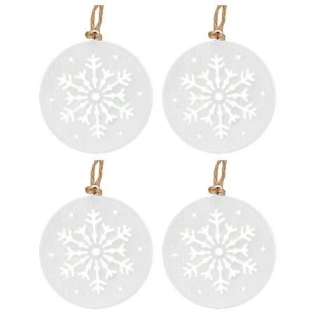 

Veki 4PC Iron Snowflake Christmas Tree Pendant Christmas Decorations White Pendant Christmas Tree Pendant Easter Ceramic Decorations