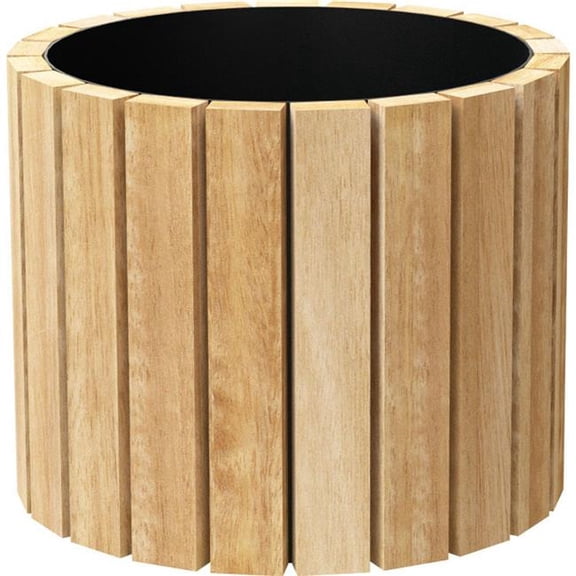 Cedar Slat Wood Planter - Natural Finish - 9 x 10.25 in. - Case of 6 - Eco-Friendly