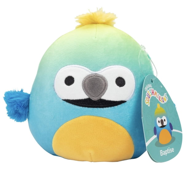 Squishmallows Original Baptise The Macaw de 5 pulgadas - Pequeño peluche oficial de Jazwares - Mini juguete coleccionable de peluche suave y esponjoso - Añádelo a tu escuadrón - Regalo para niños, niñ