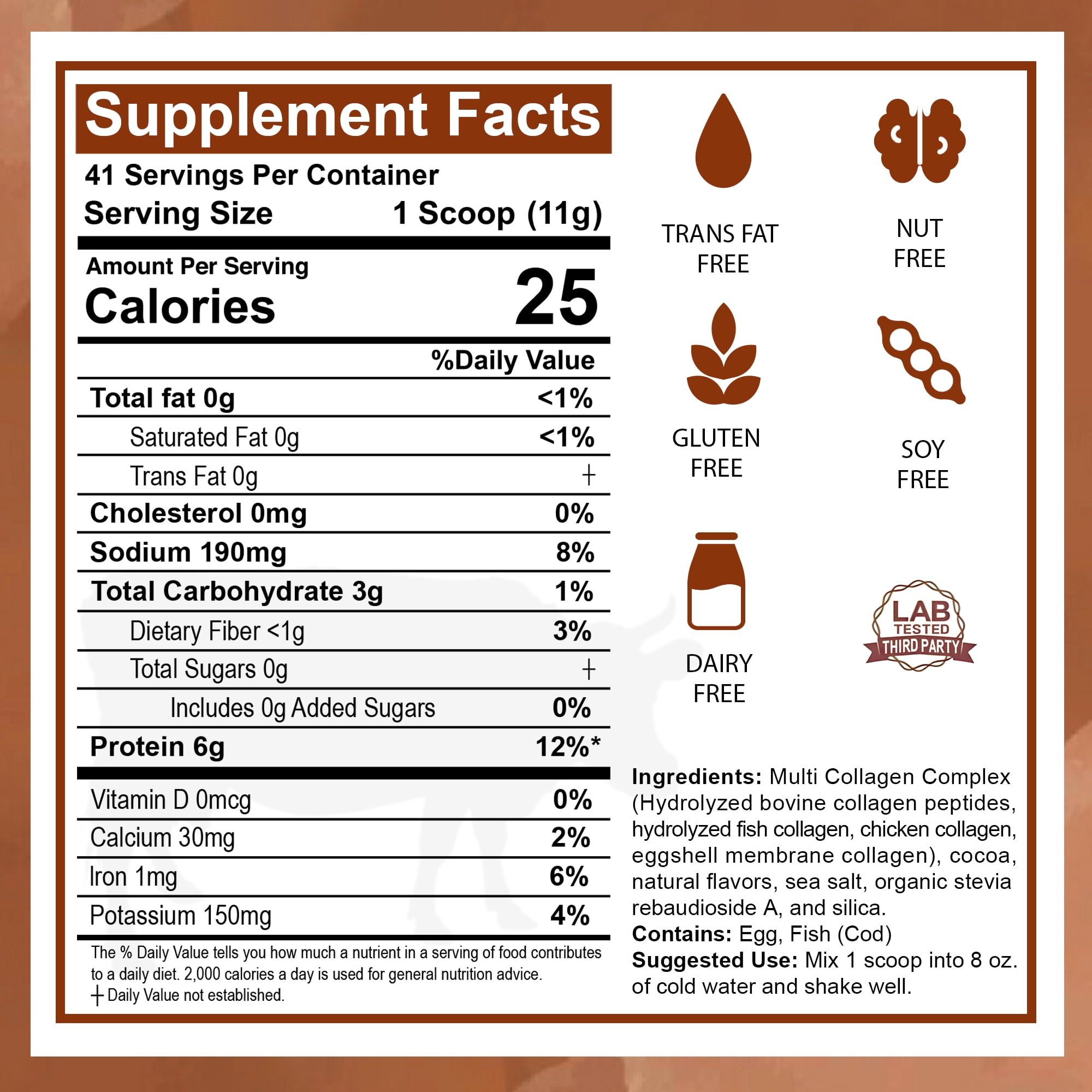 Zammex Multi Collagen Peptides Powder 16oz, Hydrolyzed Collagen Protein Powder Collagen Types I,II,III,V,X, Chocolate &Coconut Flavor, 41 Servings