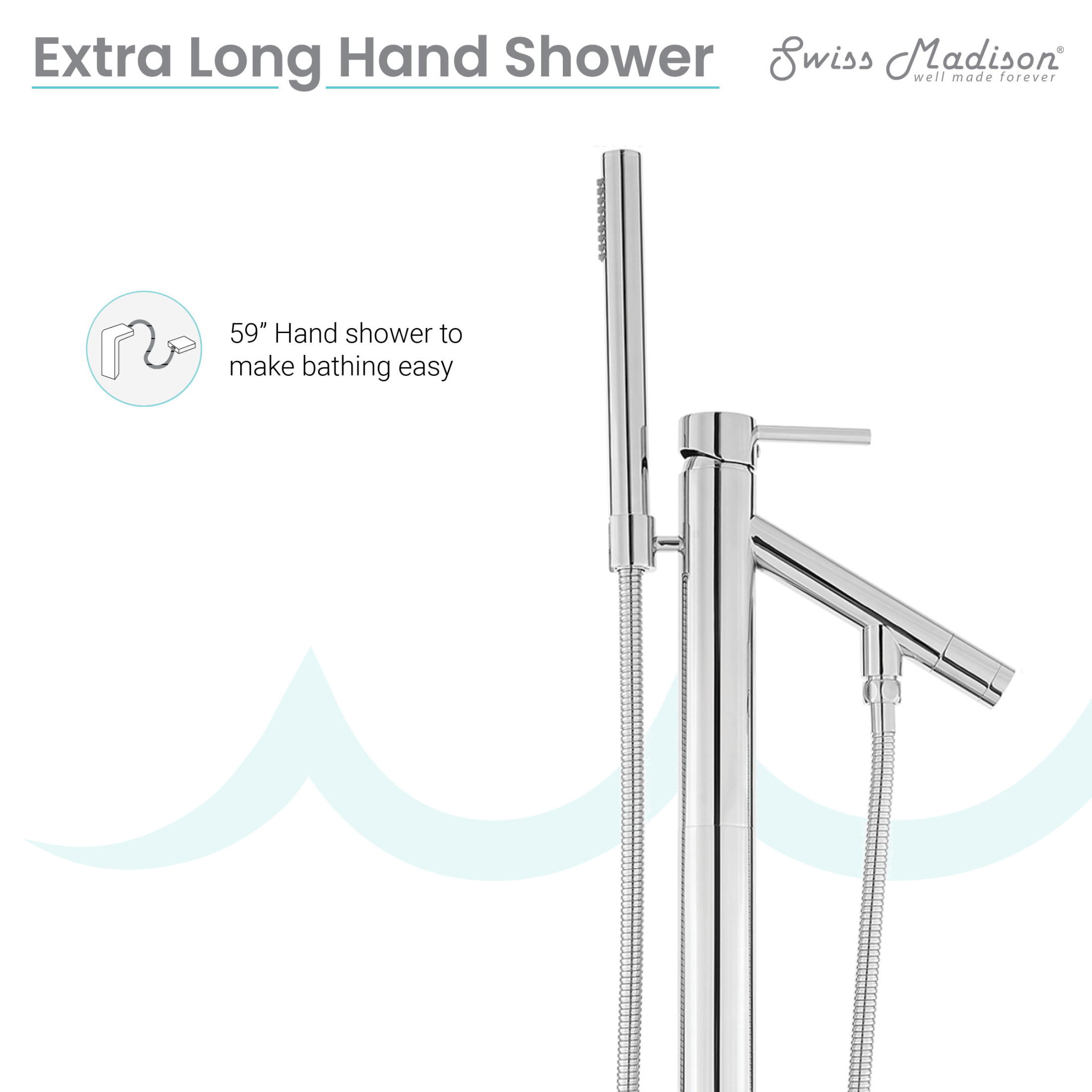 Plaisir Freestanding Bathtub Faucet in Chrome