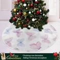 thumbnail image 6 of Coolnut 35.4" Pink Butterfly Christmas Tree Skirt, Soft Christmas Tree Mat Merry Xmas Tree Skirt Ornaments for Indoor Outdoor Farmhouse Holiday Party Decoration, 6 of 6