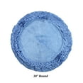 thumbnail image 3 of Better Trends 30'' x 30'' Round Shape Bathroom Rug with Non Slip Backing 100% Cotton Water Absorbent, Machine Washable, (Blue) Shaggy Border Collection, 3 of 6
