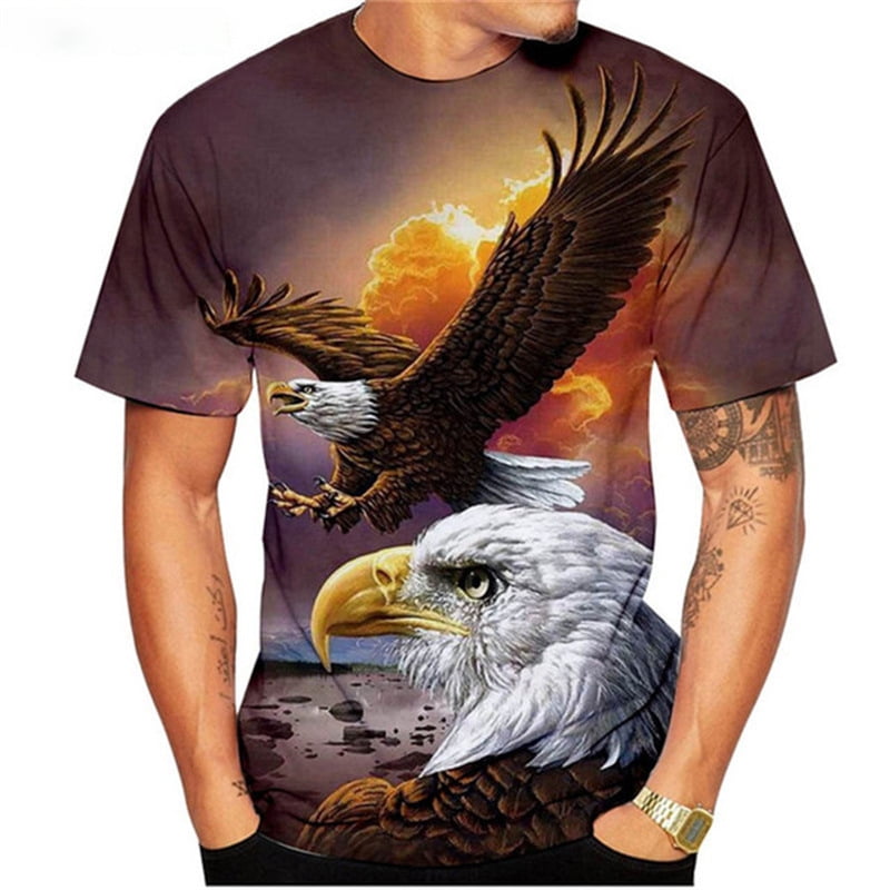 Mens 3D Pattern Cool Printed Short Sleeve T-Shirts Casual Festival ...
