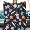 thumbnail image 2 of Space Astronaut Blanket Space Planet Travel Throw Blanket Gifts for Girls Boys Super Warm Soft Plush Lightweight Fleece Flannel Blanket Winter Couch Bedding Blanket for Baby Kids Adults Women 40"x50", 2 of 6