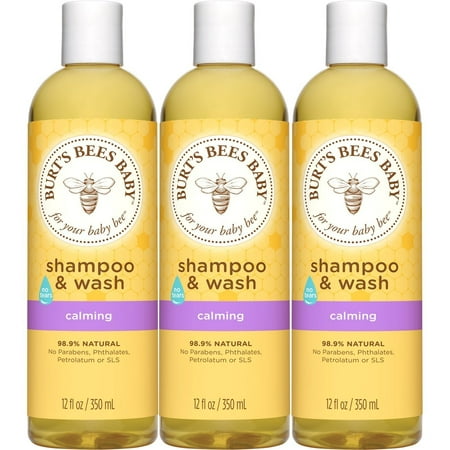 Burts Bees Baby Shampoo & Wash, Calming Tear Free Baby Soap - 12 Ounce Bottle (Pack of 3) Pack of