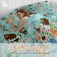 thumbnail image 4 of Cute Teal Bedding Duvet Cover Set Full Size 4 Pieces Cartoon Animal Map Bird Bear Octopus Bunny Whale Bedding Set with Zipper Closure, 1 Comforter Cover 86x86 Inches 1 Flat Sheet & 2 Pillow Cases, 4 of 7