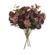 thumbnail image 2 of Ramo de Silk Rose - Flores artificiales de rosa Rouge de 5 tenedores para decoración del hogar, rosa/café/morado, arreglo de 11", 2 of 6