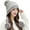 Grey, variant on Women Winter Peruvian Cover Ears Beanie Hat Ear Flaps Sherpa Ski Snow Hats Knit Fleece Lined 3 Pom Pom