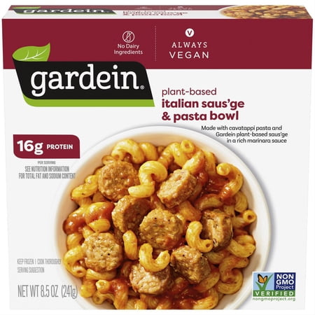 Gardein Plant-Based Vegan Italian Saus'age Pasta Bowl, 8.5oz Box (Frozen)