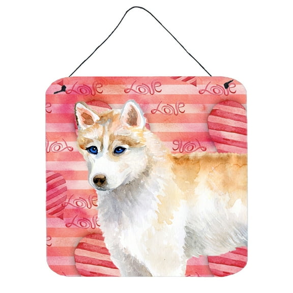 Siberian Husky Love Wall or Door Hanging Prints Red