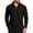 Black, variant on Men's Waffle Knit Polo Shirts Quarter Zip Up Long Sleeve Pullover Shirt Lightweight Casual Tee Lapel Top