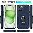 thumbnail image 2 of Sumao for iPhone 15 Plus Case With Ring,Military Grade Shockproof Liquid Silicone Slim Phone Case-Blue, 2 of 10