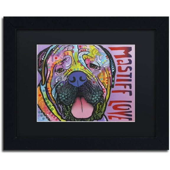 Trademark Fine Art 'Mastiff Love' Canvas Art by Dean Russo, Black Matte, Black Frame